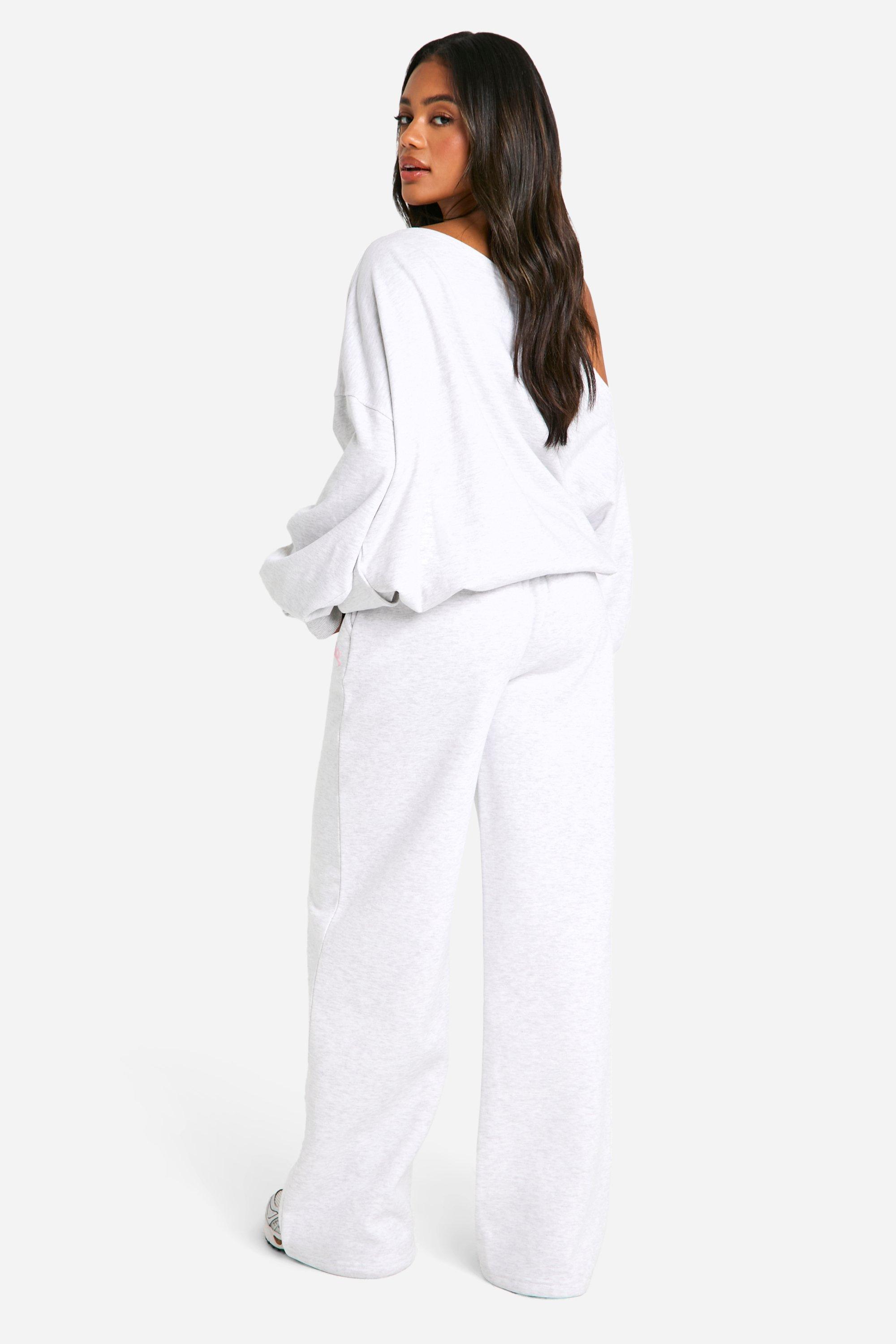 Dsgn Studio Slogan Deep Waistband Straight Leg Sweatpant